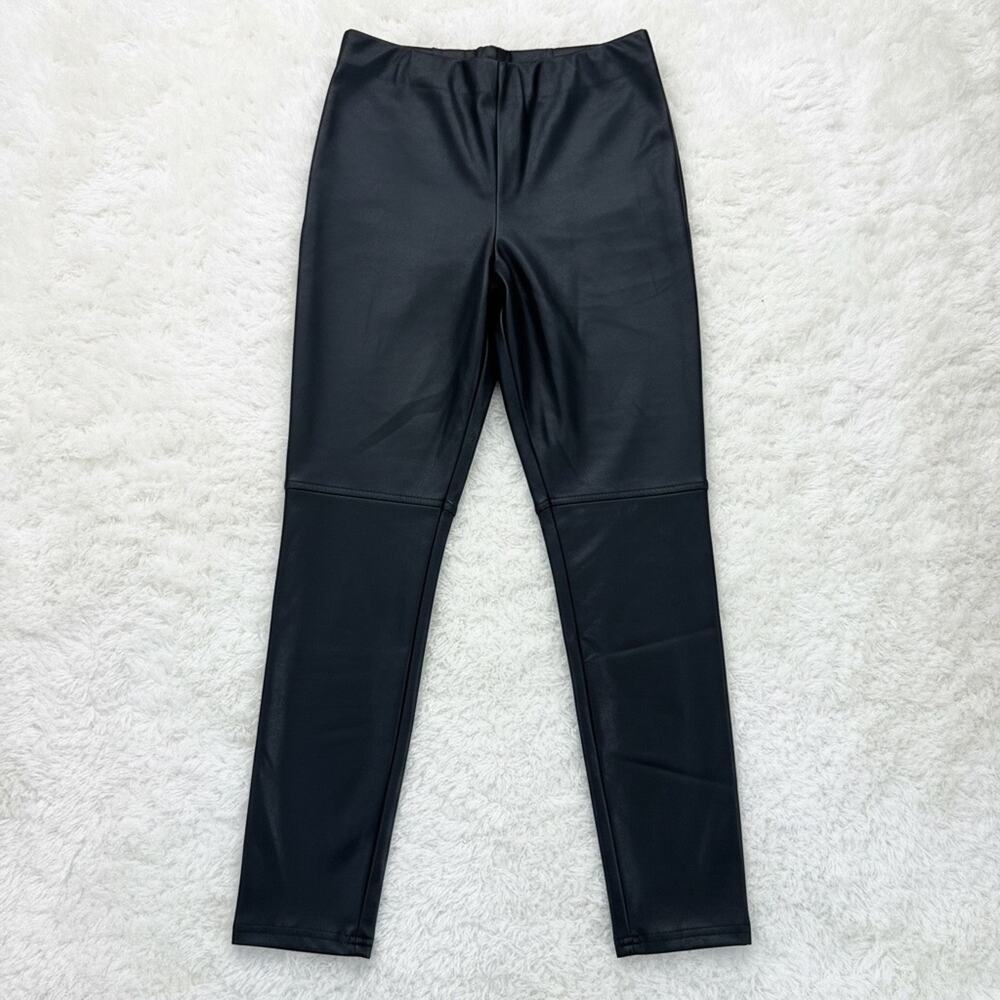 Joseph Ribkoff Women's Black Vegan Faux Leather Pull On Pants - Size 4
 b86